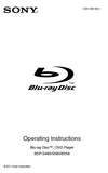 SONY BDP-S480 BDP-S580 BDP-BX58 BLU-RAY DISC DVD PLAYER OPERATING INSTRUCTIONS 35 PAGES ENG