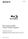 SONY BDV-E370 BDV-E470 BDV-E570 BDV-E870 BDV-T37 BDC-T57 BLU-RAY DISC DVD HOME THEATRE SYSTEM OPERATING INSTRUCTIONS 84 PAGES ENG