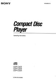 SONY CDP-C225 CDP-C325 CDP-C425 CD PLAYER OPERATING INSTRUCTIONS 20 PAGES ENG
