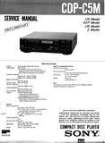 SONY CDP-C5M CD PLAYER SERVICE MANUAL INC PCBS SCHEM DIAG AND PARTS LIST 36 PAGES ENG