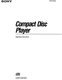 SONY CDP-C67ES CD PLAYER OPERATING INSTRUCTIONS 22 PAGES ENG