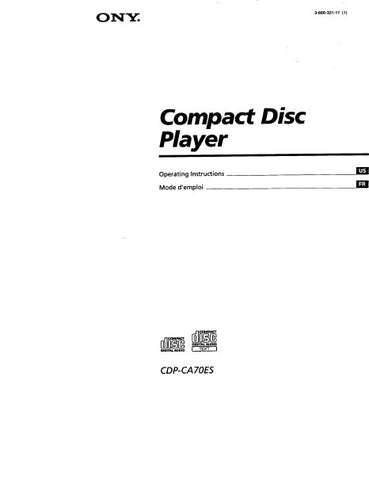 SONY CDP-CA70ES CD PLAYER OPERATING INSTRUCTIONS 43 PAGES ENG FRANC