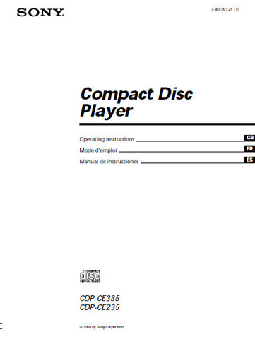SONY CDP-CE235 CD PLAYER OPERATING INSTRUCTIONS 56 PAGES ENG FRANC ESP