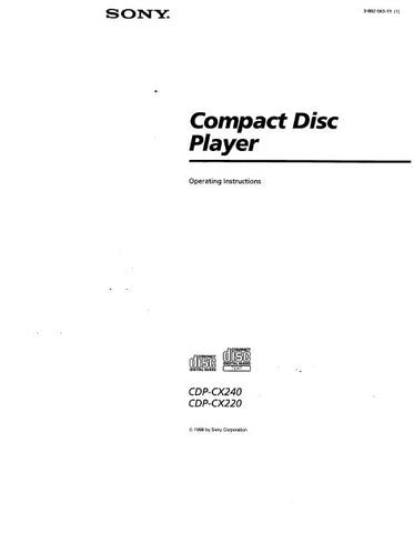 SONY CDP-CX240 CDP-CX220 CD PLAYER OPERATING INSTRUCTIONS 32 PAGES ENG