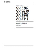 SONY CU-F780 CU-G780 CU-E700 CU-E672 CU-F117 DYNAMIC WIRELESS PROFESSIONAL MICROPHONE CAPSULE UNIT MANUAL INC SCHEM DIAGS AND PARTS LIST 26 PAGES ENG