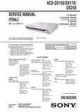 SONY HCD-DX150 HCD-DX170 HCD-DX250 DVD RECEIVER SERVICE MANUAL INC BLK DIAGS PCBS SCHEM DIAGS AND PARTS LIST 94 PAGES ENG