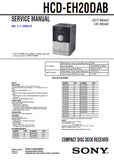 SONY HCD-EH20DAB CD DECK RECEIVER SERVICE MANUAL INC BLK DIAGS PCBS SCHEM DIAGS AND PARTS LIST 44 PAGES ENG