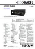 SONY HCD-SHAKE7 MINI HIFI COMPONENT SYSTEM SERVICE MANUAL INC BLK DIAGS PCBS SCHEM DIAGS AND PARTS LIST 92 PAGES ENG