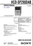 SONY HCD-SPZ90DAB CD DECK RECEIVER SERVICE MANUAL INC BLK DIAGS PCBS SCHEM DIAGS AND PARTS LIST 69 PAGES ENG