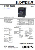 SONY HCD-VM330AV CD DECK RECEIVER SERVICE MANUAL INC BLK DIAGS PCBS SCHEM DIAGS AND PARTS LIST 88 PAGES ENG