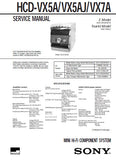 SONY HCD-VX5A HCD-VX5AJ HCD-VX7A MINI HIFI COMPONENT SYSTEM SERVICE MANUAL INC BLK DIAGS PCBS SCHEM DIAGS AND PARTS LIST 86 PAGES ENG