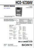 SONY HCD-VZ30AV MINI HIFI COMPONENT SYSTEM SERVICE MANUAL INC BLK DIAGS PCBS SCHEM DIAGS AND PARTS LIST 88 PAGES ENG