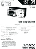 SONY HST-39 STEREO CASSETTE RECEIVER SERVICE MANUAL INC BLK DIAG PCBS SCHEM DIAGS AND PARTS LIST 40 PAGES ENG