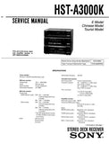 SONY HST-A3000K STEREO DECK RECEIVER SERVICE MANUAL INC PCBS SCHEM DIAGS AND PARTS LIST 42 PAGES ENG