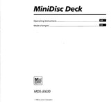 SONY MDS-JE630 MINIDISC DECK OPERATING INSTRUCTIONS BOOK 113 PAGES ENG FRANC