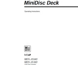 SONY MDS-JE640 MDS-JE440 MINIDISC DECK OPERATING INSTRUCTIONS BOOK 60 PAGES ENG