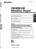 SONY MDX-CA580 FM MW LW MINIDISC PLAYER OPERATING INSTRUCTIONS BEDIENUNGSANLEITUNG MODE D'EMPLOI INSTRUZIONI PER L'USO GEBRUIKSAANWIJZING 152 PAGES ENG DEUT FR ITAL NL