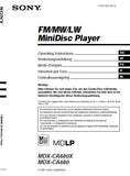 SONY MDX-CA680 MDX-CA680X FM MW LW MINIDISC PLAYER OPERATING INSTRUCTIONS BEDIENUNGSANLEITUNG MODE D'EMPLOI INSTRUZIONI PER L'USO GEBRUIKSAANWIJZING 132 PAGES ENG DEUT FR ITAL NL