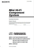 SONY MHC-GX750 450 250 MHC-RG555 551S 444S 441 333 222 221 121 100 MHC-RX550 MINI HIFI COMPONENT SYSTEM OPERATING INSTRUCTIONS 48 PAGES ENG