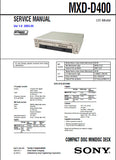 SONY MXD-D400 CD MINIDISC DECK SERVICE MANUAL INC BLK DIAGS PCBS SCHEM DIAGS AND PARTS LIST 100 PAGES ENG