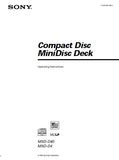 SONY MXD-D4 MXD-D40 CD MINIDISC DECK OPERATING INSTRUCTIONS 52 PAGES ENG