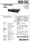 SONY MXD-D5C CD MINIDISC DECK SERVICE MANUAL INC BLK DIAGS PCBS SCHEM DIAGS AND PARTS LIST 106 PAGES ENG