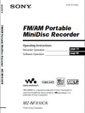 SONY MZ-NF810CK FM AM PORTABLE MINIDISC RECORDER OPERATING INSTRUCTIONS 128 PAGES ENG