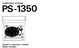 SONY PS-1350 TURNTABLE SYSTEM OWNER'S INSTRUCTION MANUAL 18 PAGES ENG