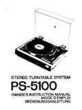 SONY PS-5100 STEREO TURNTABLE SYSTEM OWNER'S INSTRUCTION MANUAL 14 PAGES ENG FRANC DEUT
