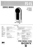 SONY PS-F5 STEREO TURNTABLE SYSTEM SERVICE MANUAL INC BLK DIAG PCB SCHEM DIAGS AND PARTS LIST 32 PAGES ENG