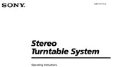 SONY PS-J11 STEREO TURNTABLE SYSTEM OPERATING INSTRUCTIONS 9 PAGES ENG