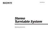SONY PS-J20 STEREO TURNTABLE SYSTEM OPERATING INSTRUCTIONS 12 PAGES ENG