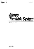 SONY PS-LX56 STEREO TURNTABLE SYSTEM OPERATING INSTRUCTIONS 8 PAGES ENG