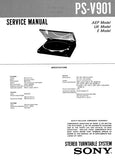 SONY PS-V901 STEREO TURNTABLE SYSTEM SERVICE MANUAL INC PCBS SCHEM DIAG AND PARTS LIST 8 PAGES ENG