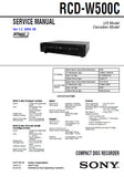 SONY RCD-W500C CD RECORDER SERVICE MANUAL INC BLK DIAGS PCBS SCHEM DIAGS AND PARTS LIST 114 PAGES ENG