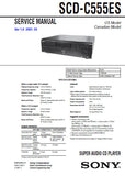 SONY SCD-C555ES SUPER AUDIO CD PLAYER SERVICE MANUAL INC BLK DIAG PCBS SCHEM DIAGS AND PARTS LIST 94 PAGES ENG