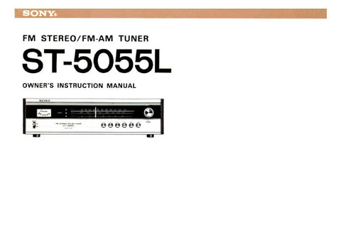 SONY ST-5055L FM STEREO FM AM TUNER OWNER'S INSTRUCTION MANUAL INC BLK DIAG 12 PAGES ENG