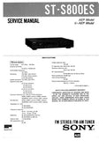 SONY ST-S800ES FM STEREO FM AM TUNER SERVICE MANUAL INC PCBS SCHEM DIAGS AND PARTS LIST 28 PAGES ENG