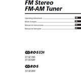 SONY ST-SE300 ST-SE500 ST-SE700 FM STEREO FM AM TUNER OPERATING INSTRUCTIONS 64 PAGES ENG FRANC ESP PORT