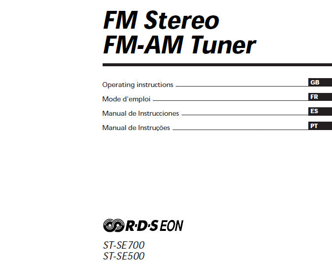 SONY ST-SE500 ST-SE700 FM STEREO FM AM TUNER OPERATING INSTRUCTIONS 64 PAGES ENG FRANC ESP PORT