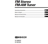 SONY ST-SE520 ST-SB920 FM STEREO FM AM TUNER OPERATING INSTRUCTIONS 72 PAGES ENG FRANC ESP PORT