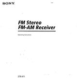 SONY STR-471 FM STEREO FM AM TUNER OPERATING INSTRUCTIONS 13 PAGES ENG