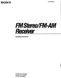 SONY STR-AV920 STR-AV1020 FM STEREO FM AM RECEIVER OPERATING INSTRUCTIONS 42 PAGES ENG