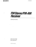 SONY STR-AV970X STR-AV1070X FM STEREO FM AM RECEIVER OPERATING INSTRUCTIONS 43 PAGES ENG