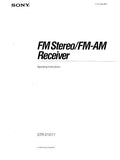 SONY STR-D1011 FM STEREO FM AM RECEIVER OPERATING INSTRUCTIONS 44 PAGES ENG