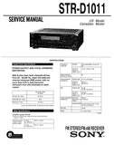 SONY STR-D1011 FM STEREO FM AM RECEIVER SERVICE MANUAL INC PCBS SCHEM DIAGS AND PARTS LIST 42 PAGES ENG