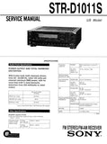 SONY STR-D1011S FM STEREO FM AM RECEIVER SERVICE MANUAL INC PCBS SCHEM DIAGS AND PARTS LIST 42 PAGES ENG