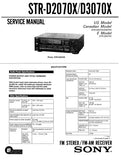 SONY STR-D2070X STR-D3070X FM STEREO FM AM RECEIVER SERVICE MANUAL INC BLK DIAGS PCBS SCHEM DIAGS AND PARTS LIST 52 PAGES ENG