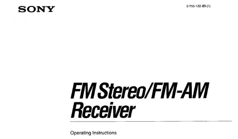 SONY STR-D590 FM STEREO FM AM RECEIVER OPERATING INSTRUCTIONS 23 PAGES ENG