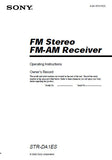 SONY STR-DA1ES FM STEREO FM AM RECEIVER OPERATING INSTRUCTIONS 64 PAGES ENG